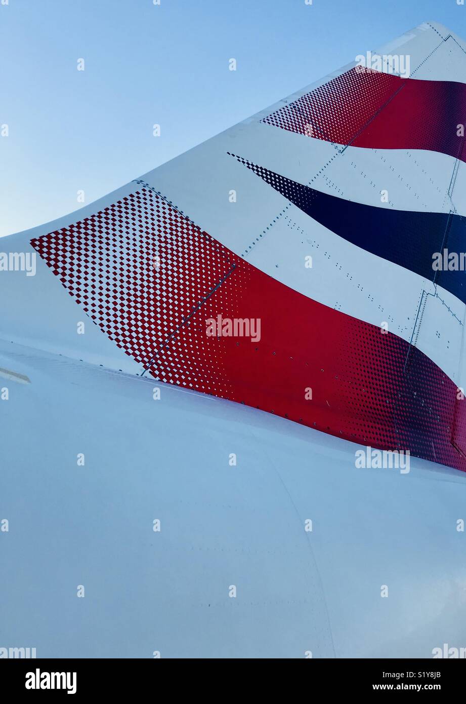 Pinna di coda di un British Airways jet Foto Stock