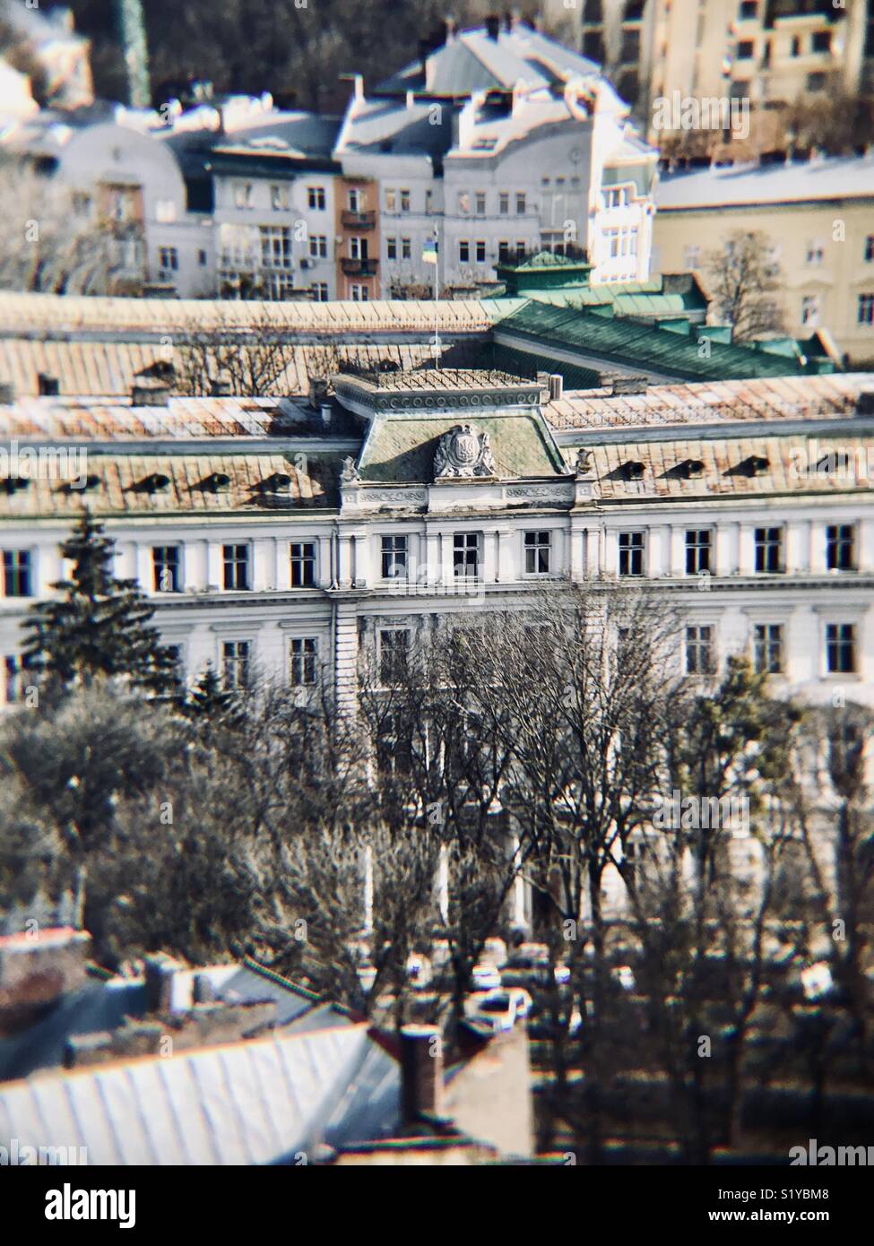 La sede del governo a Lviv (1870)- L'edificio rinascimentale austriache della vice-regency a partire dal quale il regno di Galizia e Lodomeria era governata. Foto Stock