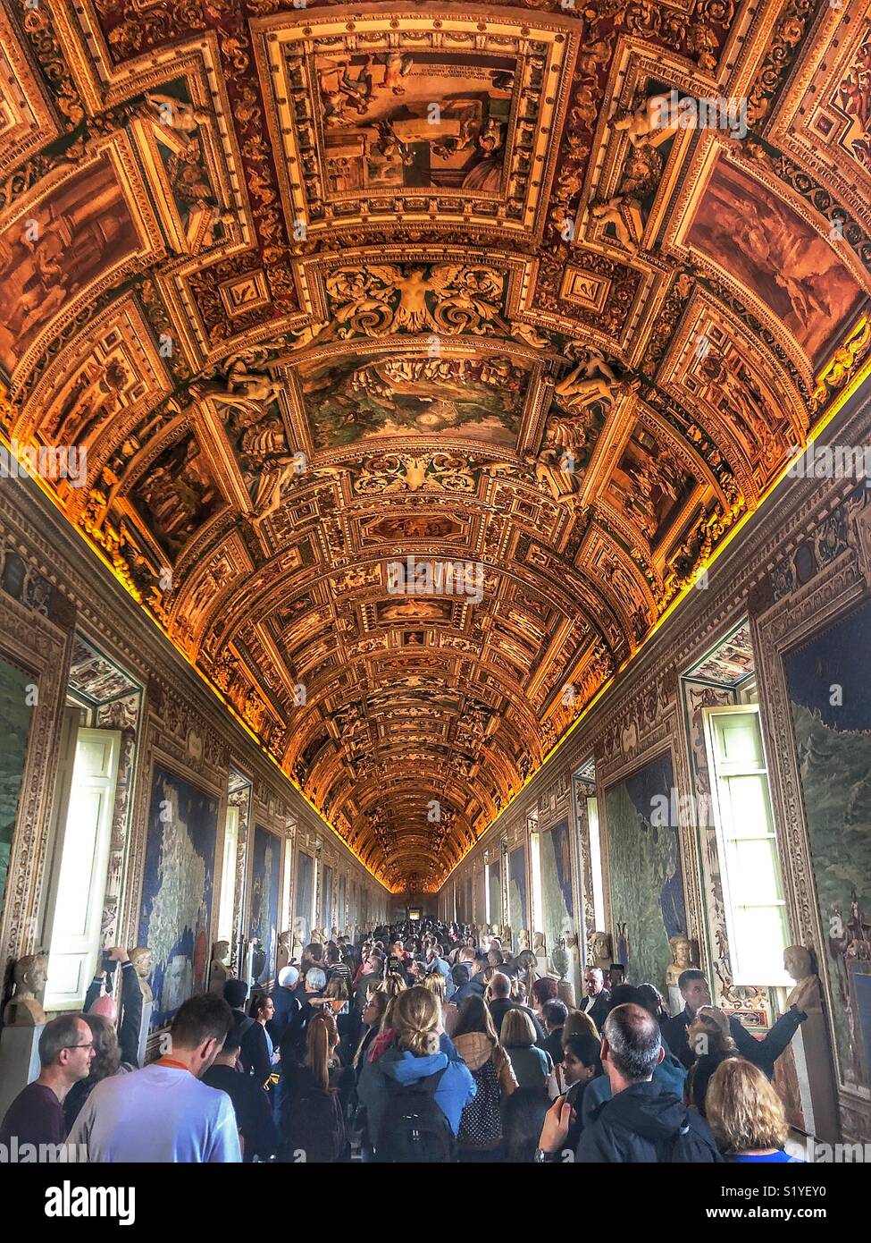 Tetto nella mappa room Vaticano Foto Stock