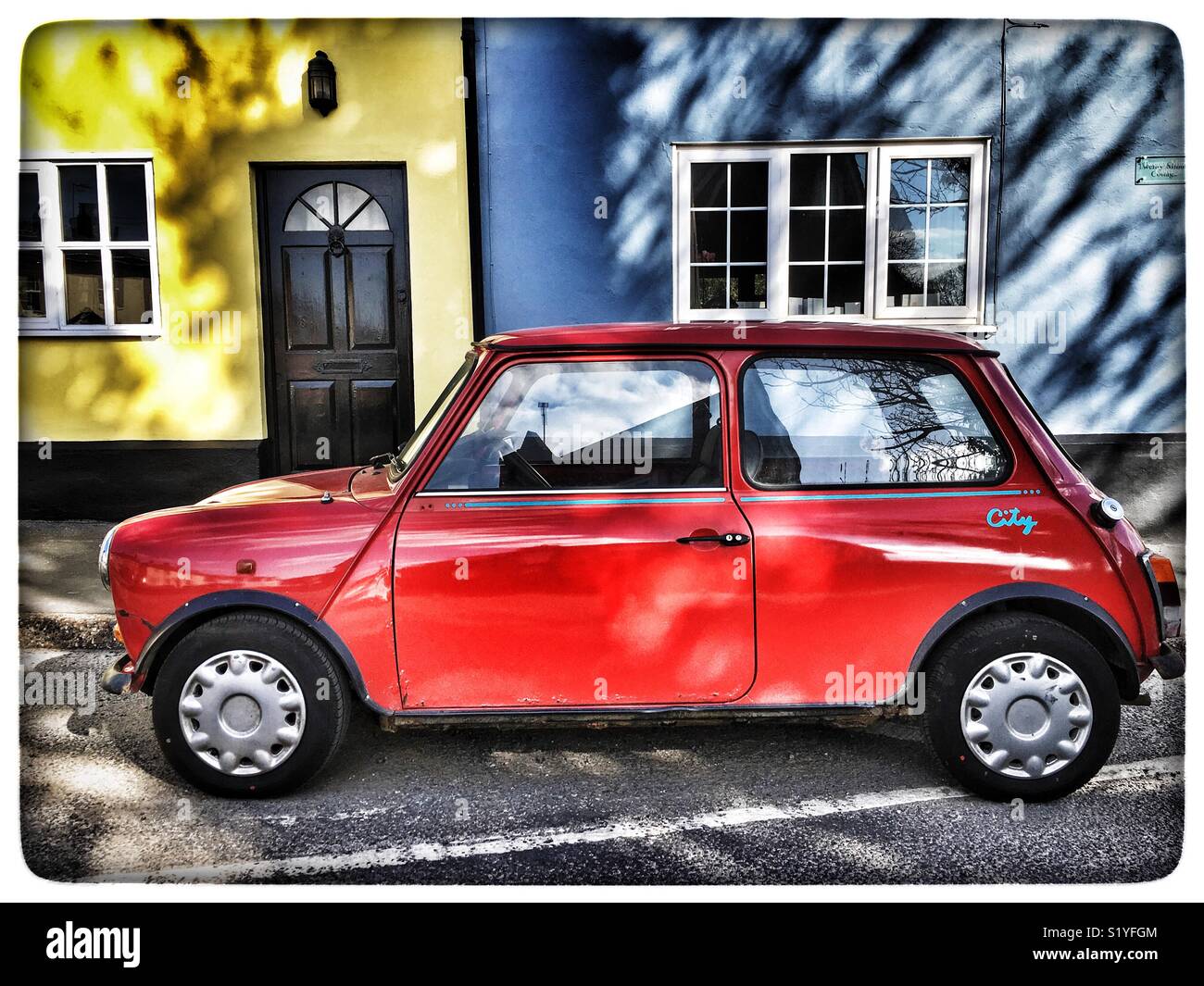 Mini city car, a Alderton, Suffolk, Inghilterra. Foto Stock
