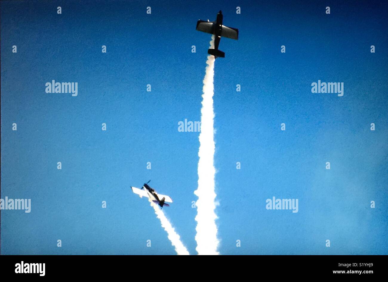 Prove di fumo ad un air show Foto Stock