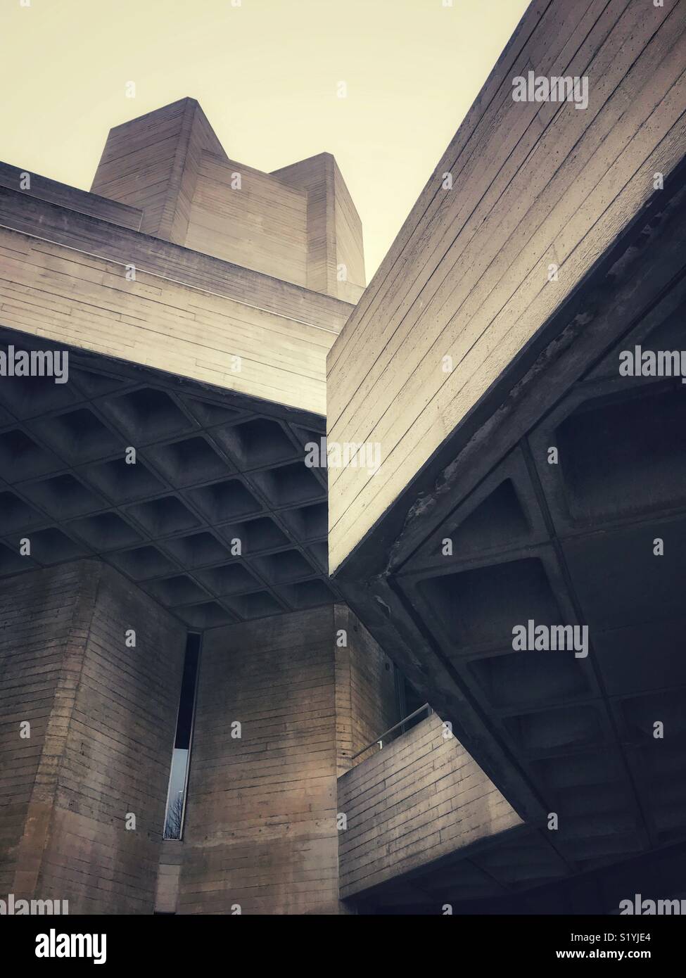 Il Brutalist architettura della London South Bank. Foto Stock