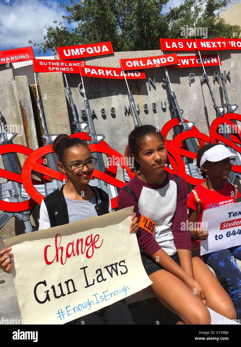 Miami Beach Florida "marzo per la nostra vita." 24 marzo 2018 protesta dopo Parkland Florida, scuola di tiri. Foto Stock