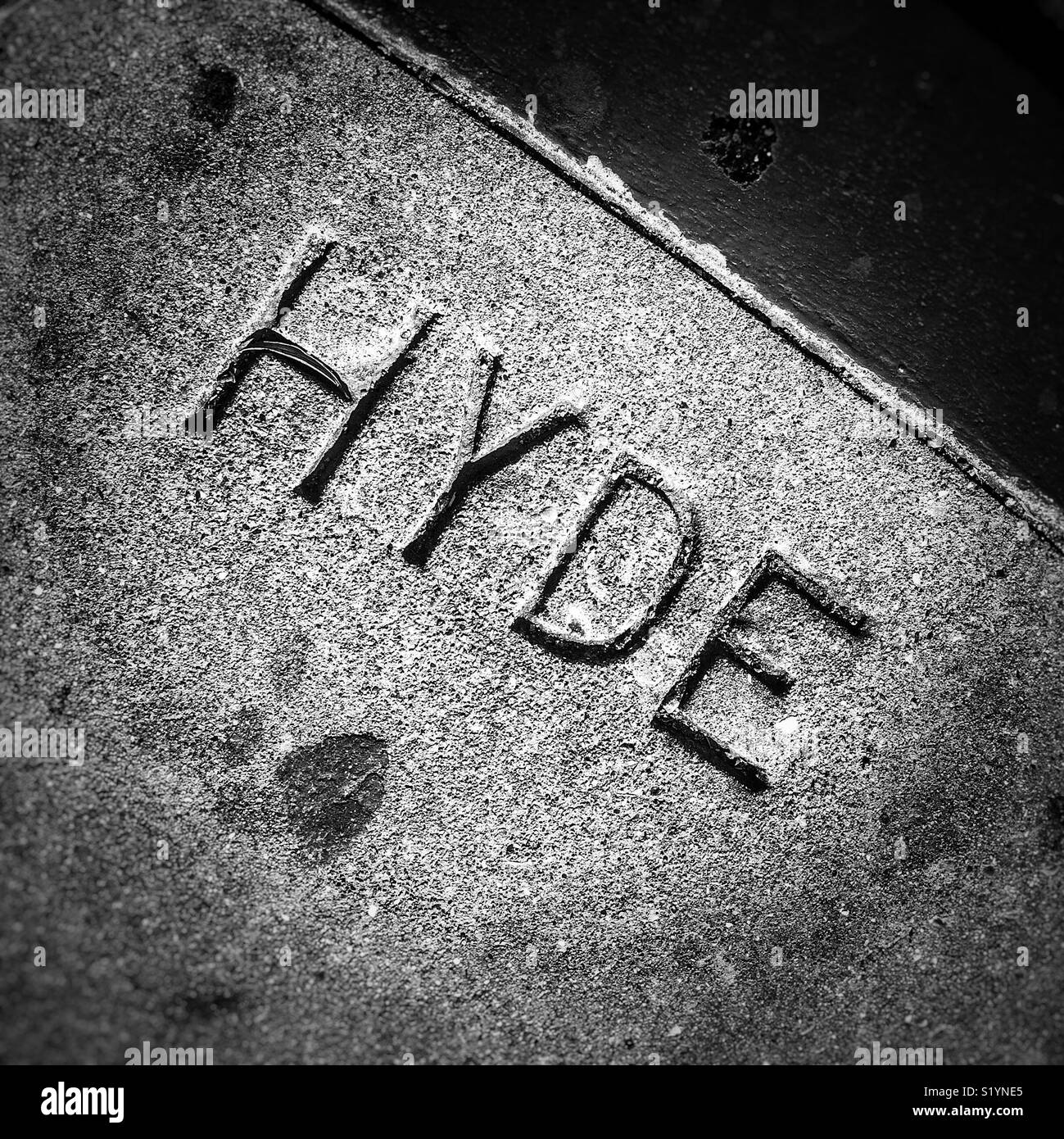 Hyde Street segno, San Francisco, California, Stati Uniti d'America - Immagine stock catturata con smartphone