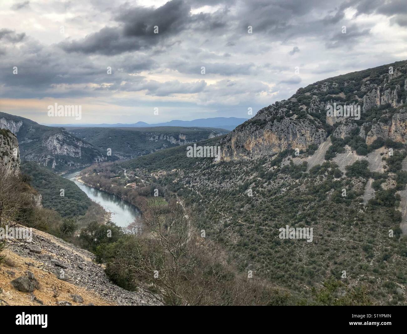 Ardeche Francia - Immagine stock catturata con smartphone