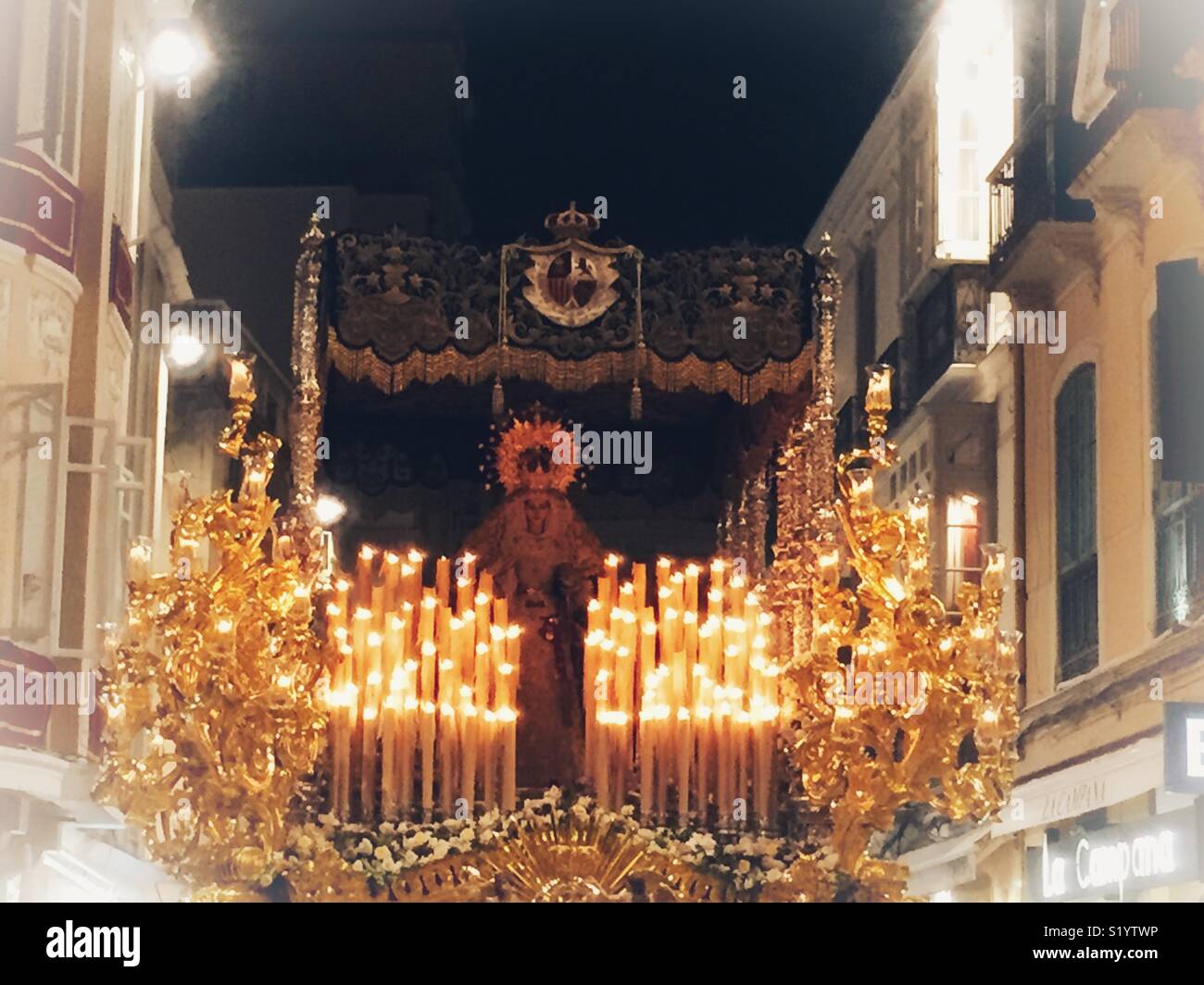 Settimana Santa processione, Malaga, Spagna Foto Stock