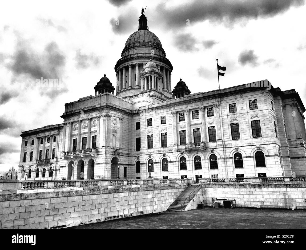 Foto in bianco e nero di Rhode Island State House di Providence, Rhode Island, STATI UNITI D'AMERICA - Immagine stock catturata con smartphone