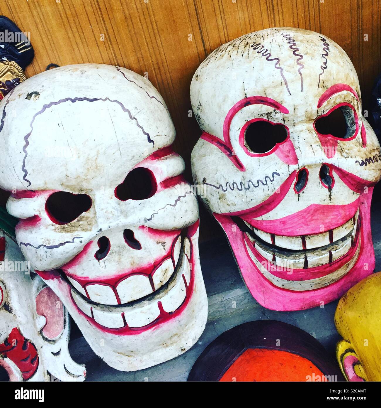 Scull maschere, Nepal - Immagine stock catturata con smartphone