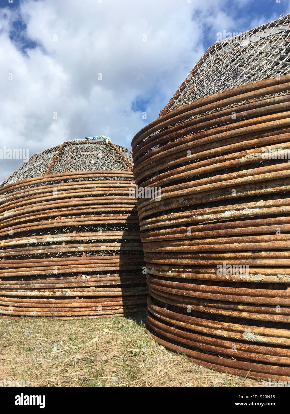 Pile di granchio reale pentole, a sud-est di Alaska Foto Stock