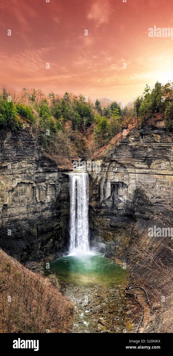 Taughannock Falls, Ithaca, New York, Stati Uniti d'America Foto Stock