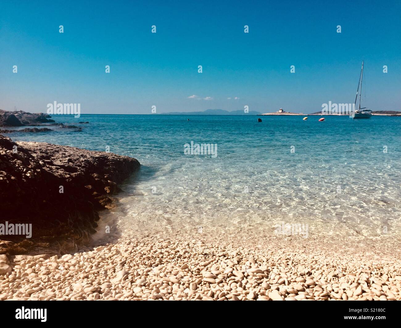 Robinson's Beach, Hvar Settembre 2016 Foto Stock