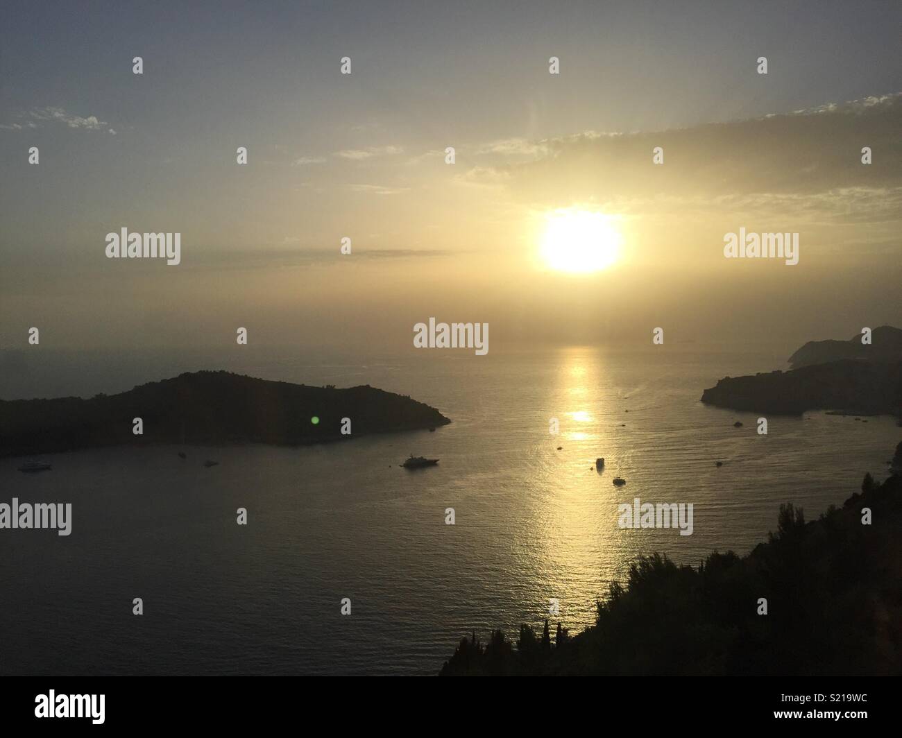 Tramonto a Dubrovnik, Croazia Foto Stock