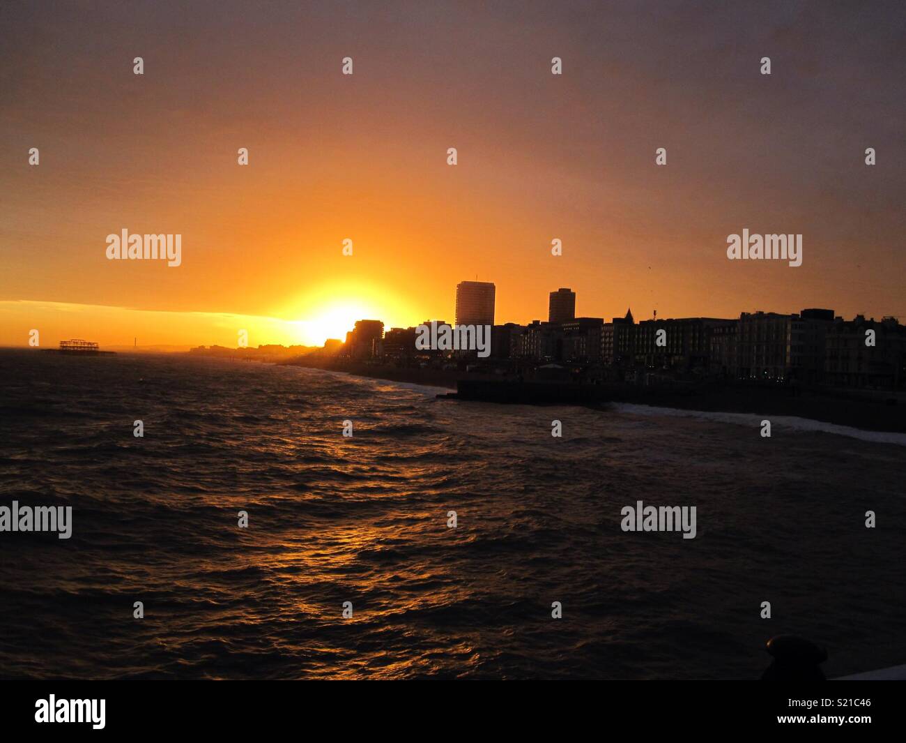 Brighton tramonto Foto Stock