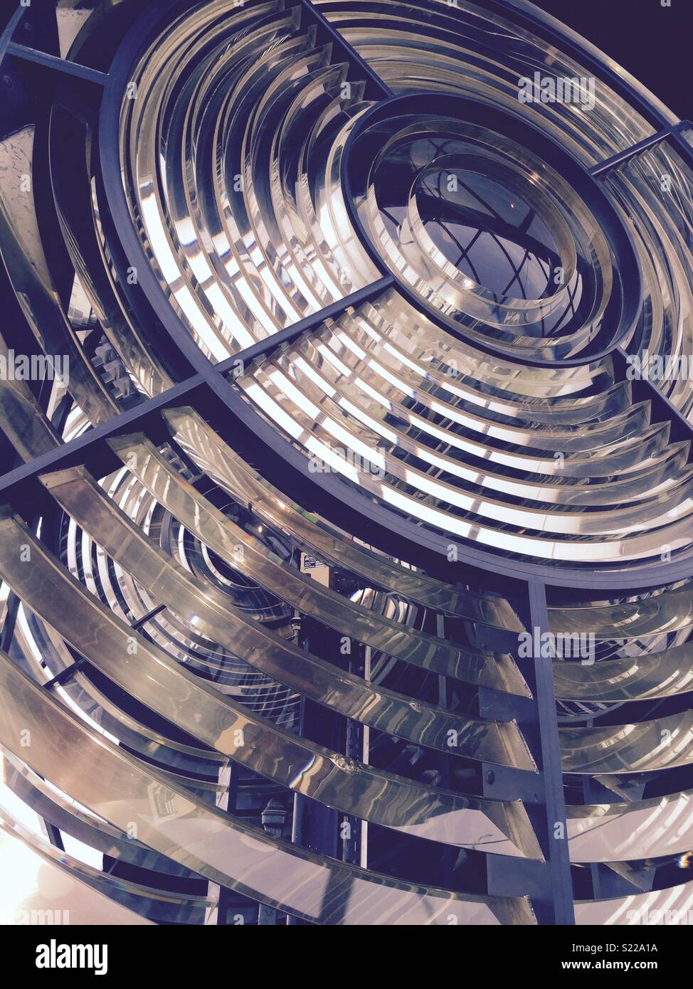 Faro lente di Fresnel Close Up Foto Stock