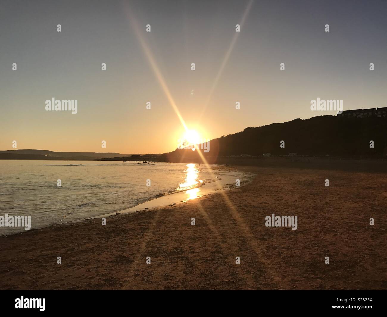 Tramonto sulla spiaggia di Exmouth Foto Stock