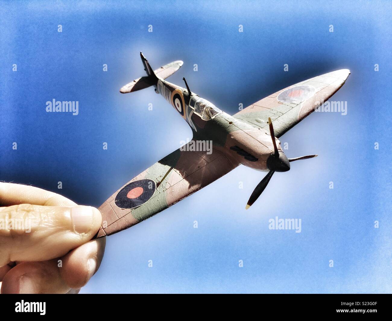 Airfix 1:72 modello in scala Hawker Hurricane WW2 degli aerei da caccia - Immagine stock catturata con smartphone