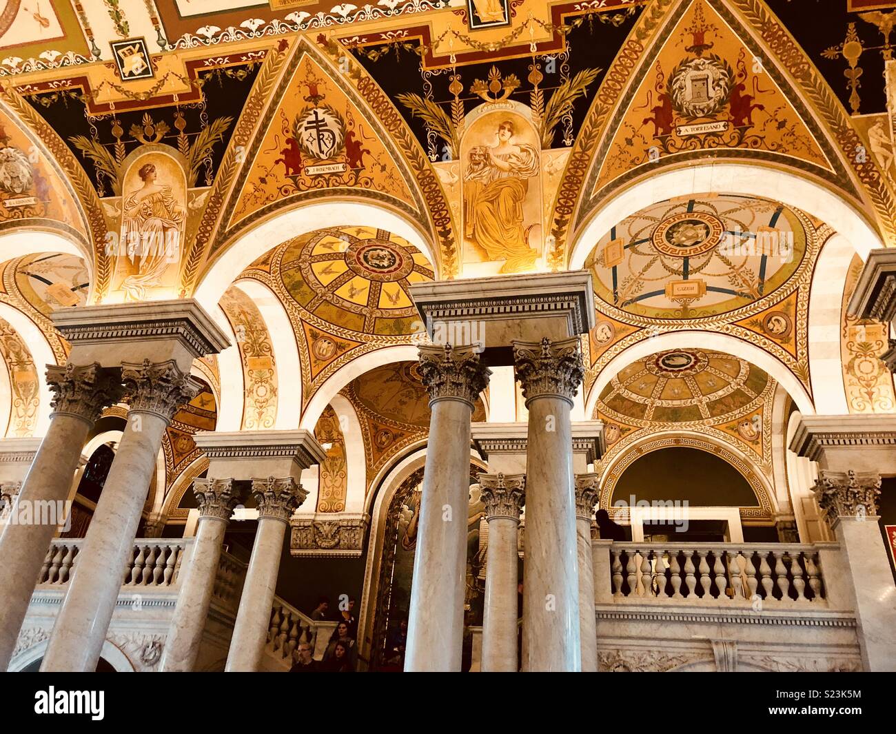 Soffitto presso la Biblioteca del Congresso a Washington DC, Stati Uniti d'America Foto Stock