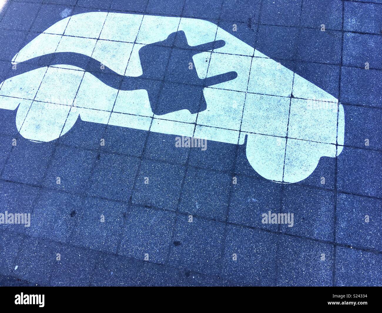 Auto elettrica segno di parcheggio Foto Stock