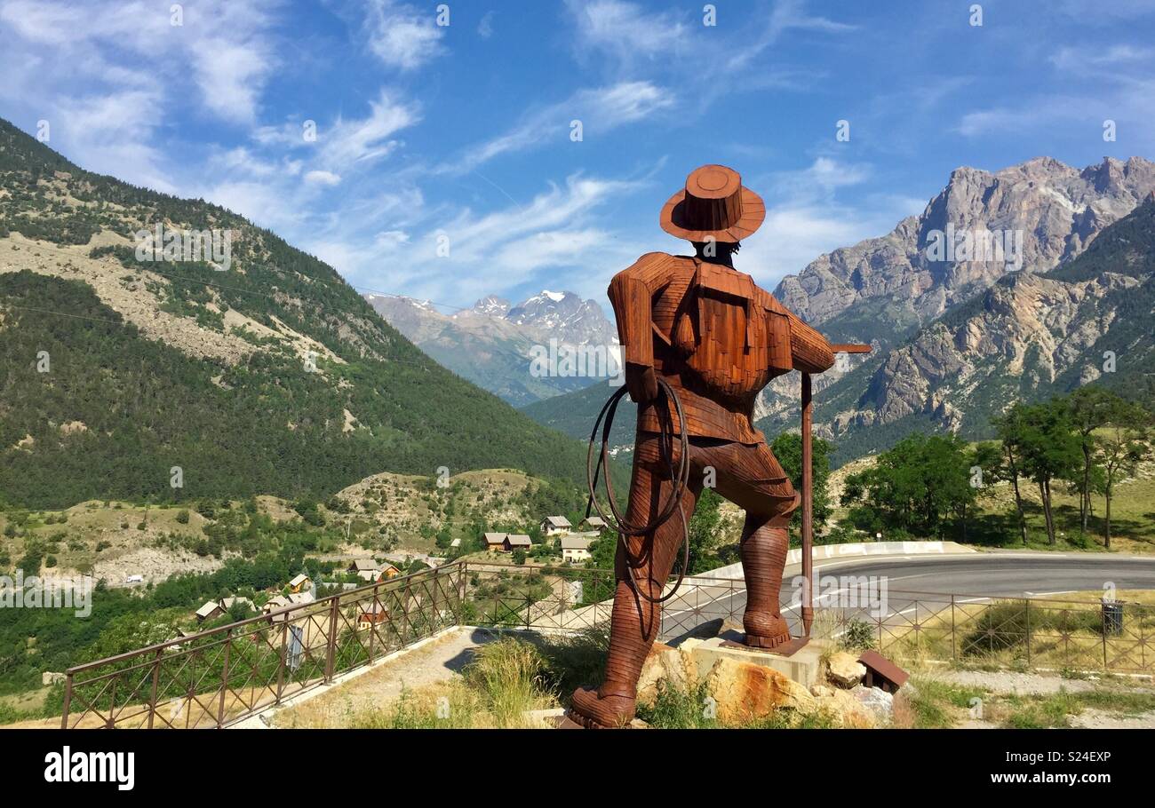 Edward Whymper statua Haute Alpi Francia Foto Stock