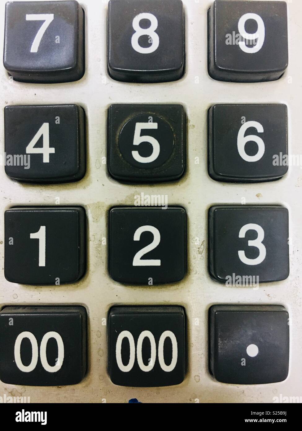 Un clic sulla calcolatrice per concentrarsi sul numero da 0 a 9 senza le altre funzioni. Foto Stock