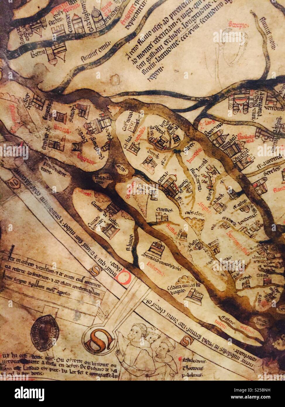 In vecchio stile mappa sezione - Immagine stock catturata con smartphone