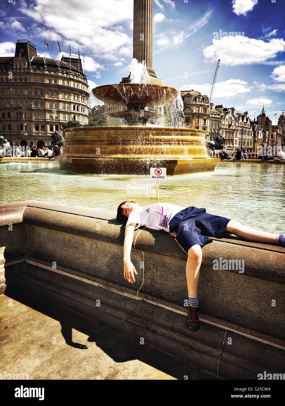 Riposo in Trafalgar Square. Foto Stock