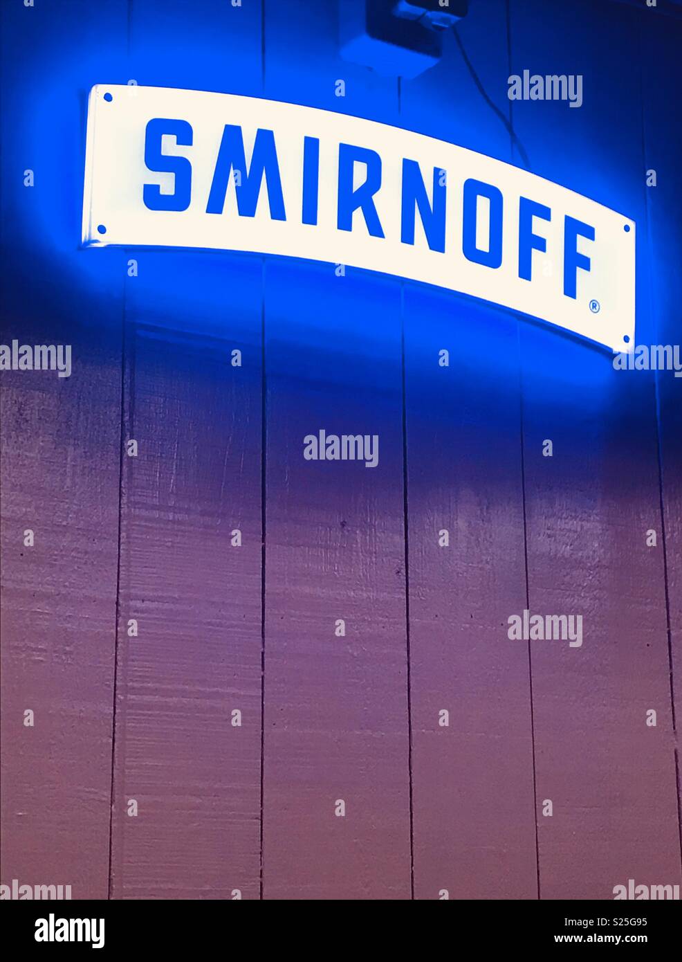 Smirnoff firmare in un bar di Venezia, Italia. Foto Stock