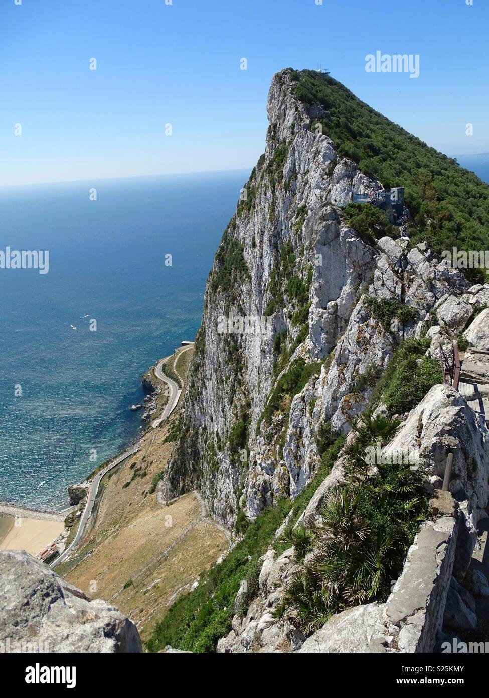 Il punto più alto della Rocca di Gibilterra Foto Stock
