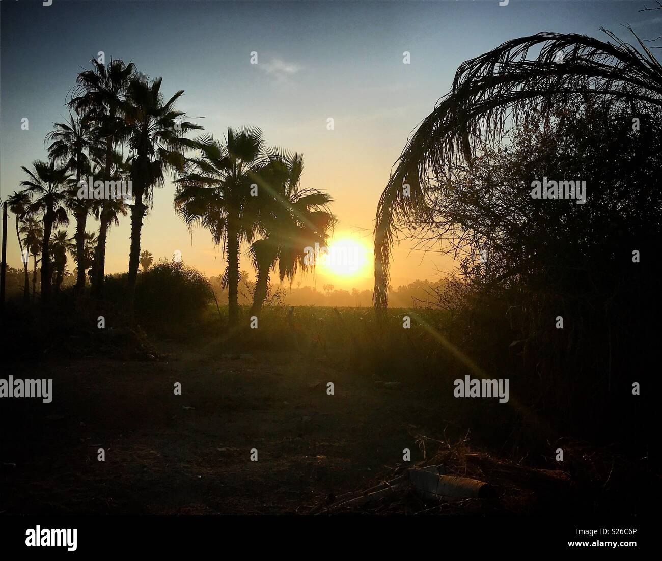 Sunrise in Costa del Pacifico in Todos Santos, Baja California, Messico - Immagine stock catturata con smartphone