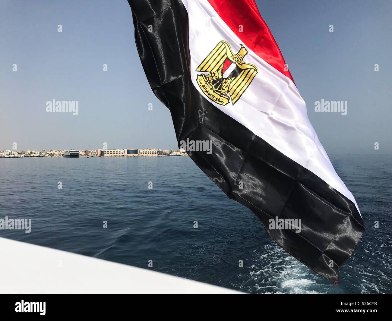Bandiera delle navi fuori la barca Foto Stock