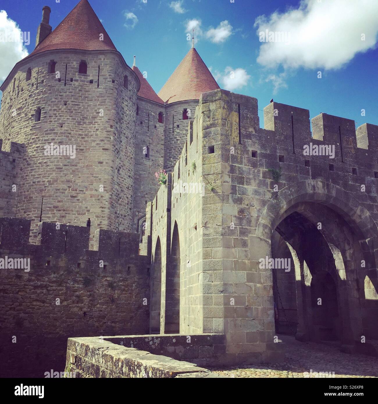 Medievale Castello di Carcassonne in al Southern Francia Foto Stock