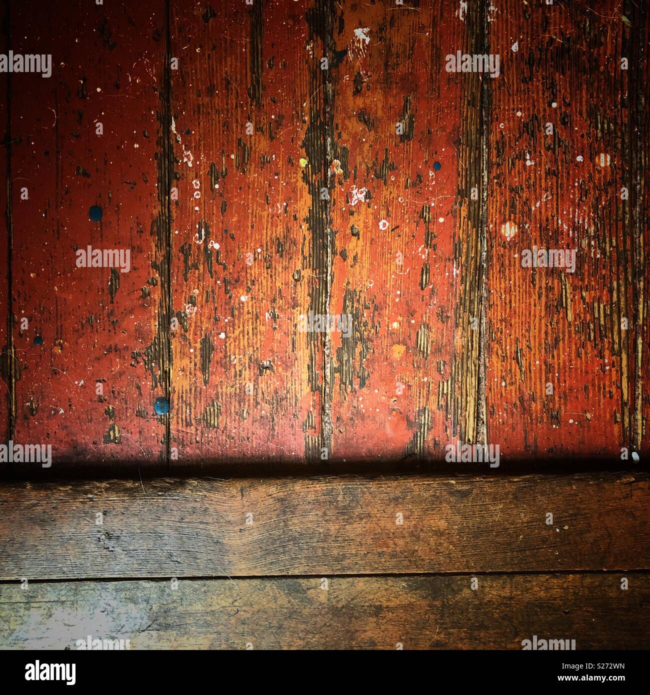 Il vecchio pavimento in legno. Foto Stock