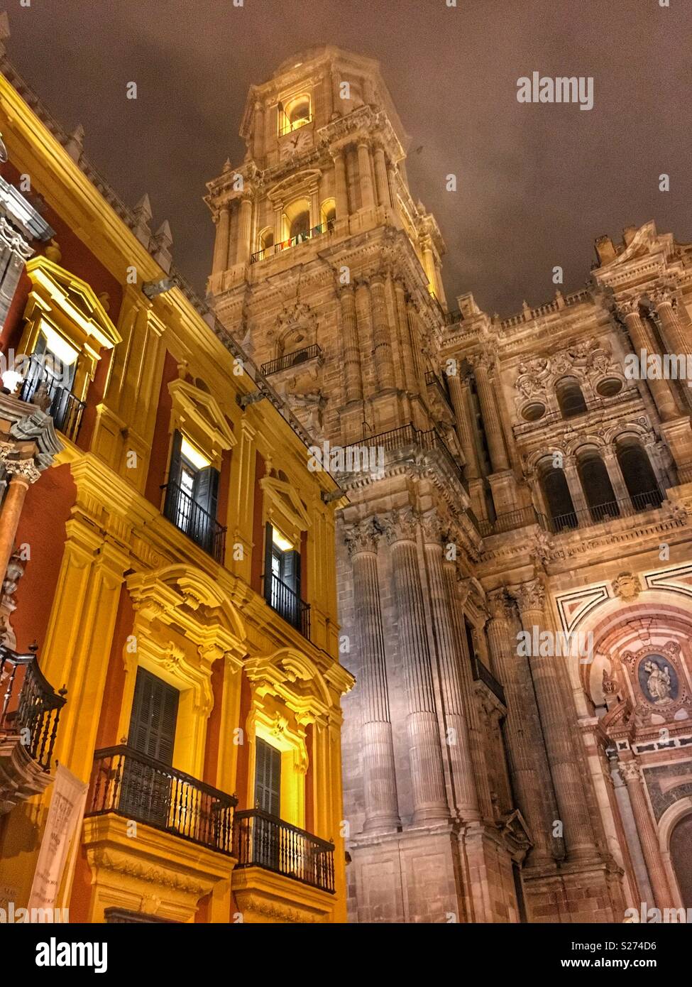 Cattedrale di Malaga, in Spagna. La Cattedrale di Malaga è una chiesa cattolica romana nella città di Malaga in Andalusia in Spagna meridionale. Foto Stock