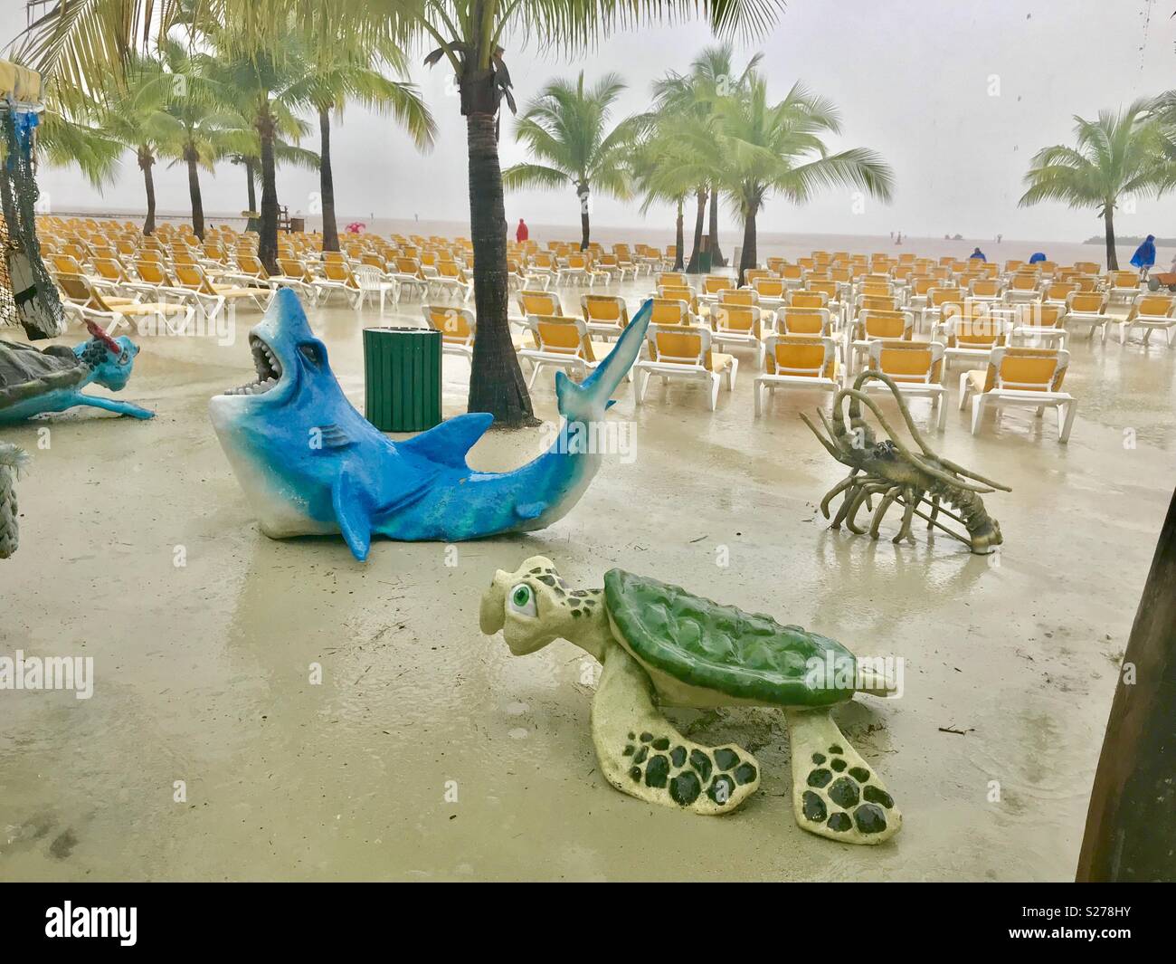 Spiaggia di mogano roatan Honduras Foto Stock