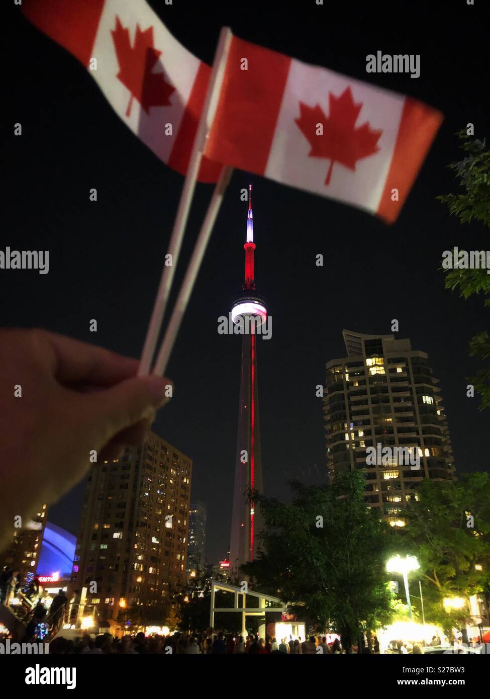 Il Canada alle celebrazioni del Giorno a Harbourfront Centre di Toronto. - Immagine stock catturata con smartphone