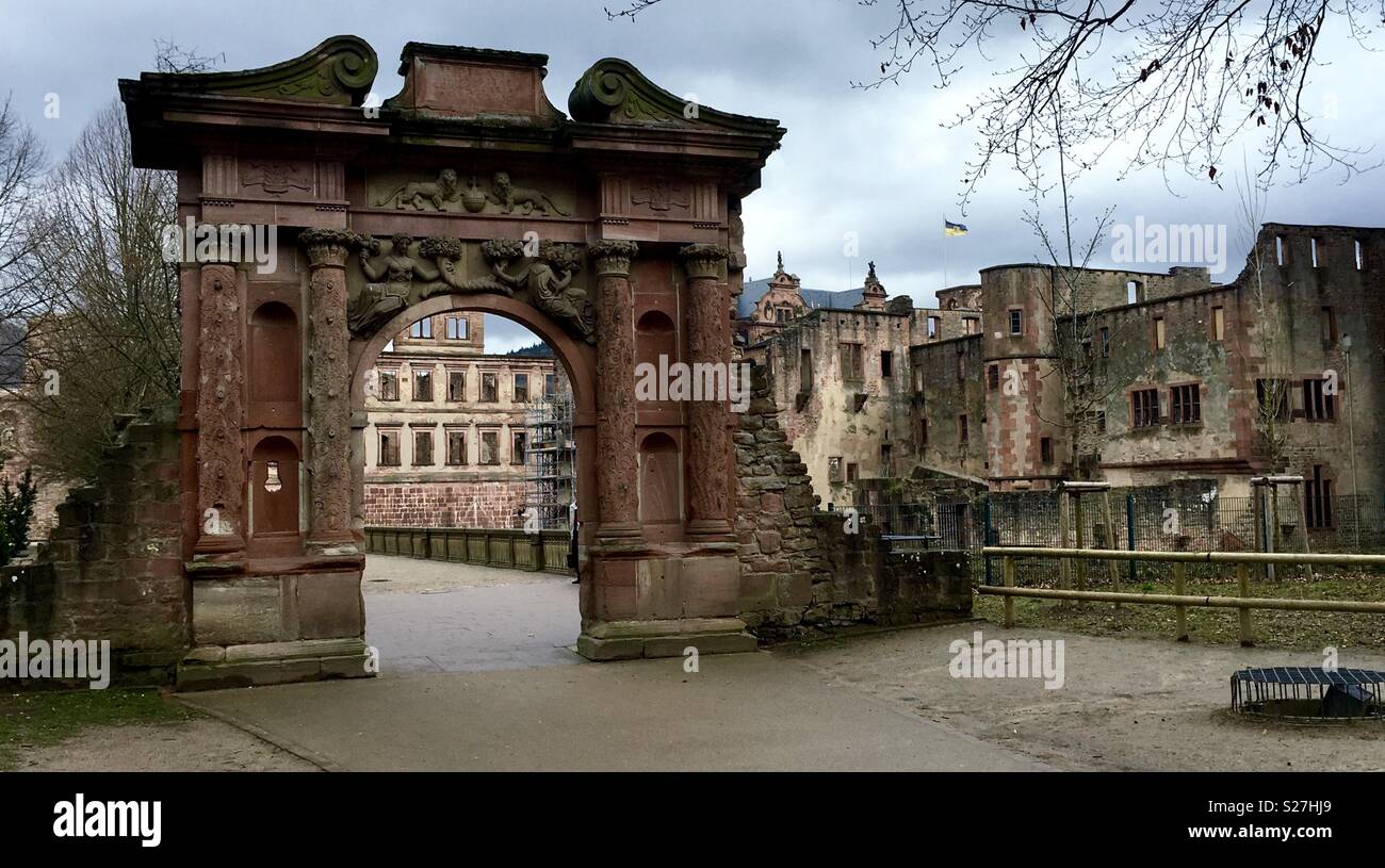 Il castello di Heidelberg Foto Stock