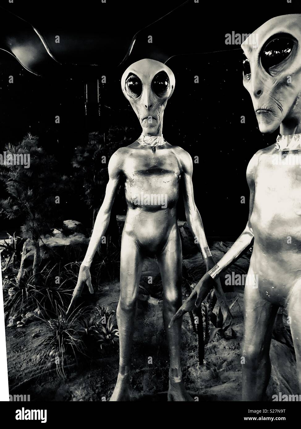 Gli stranieri presso il museo di UFO a Roswell, New Mexico Foto Stock