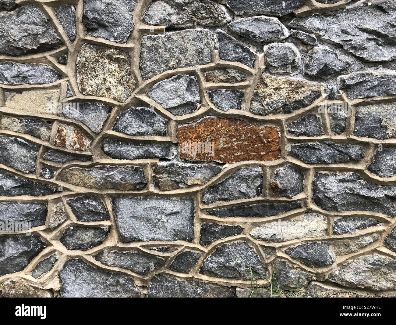 Stonewall con texture di malta Foto Stock