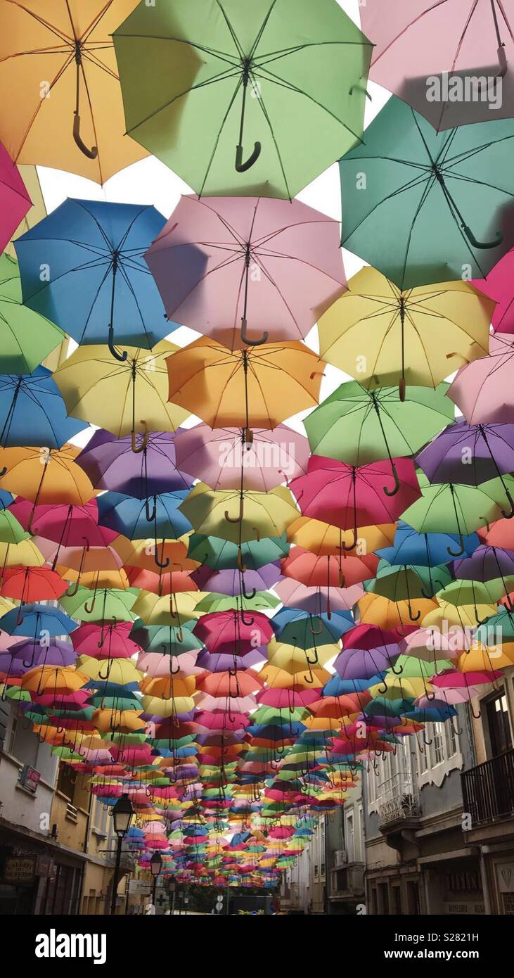 Águeda la città degli ombrelloni Foto Stock