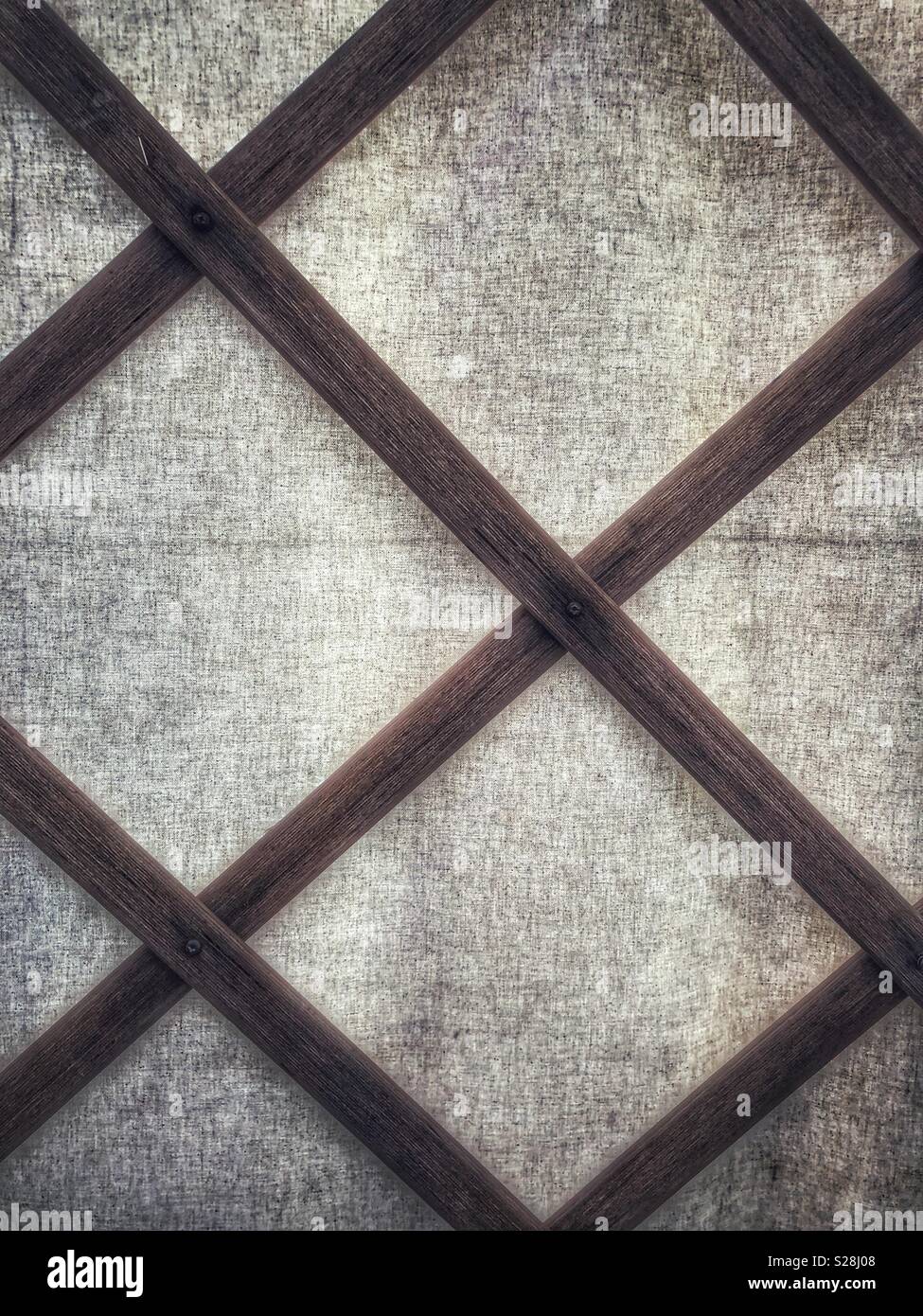 Effetto grunge finestra in legno sopra tela di canapa - Immagine stock catturata con smartphone