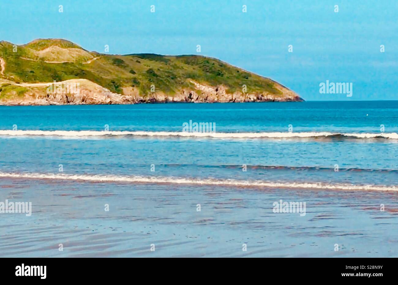 Spiaggia a Gower - Immagine stock catturata con smartphone