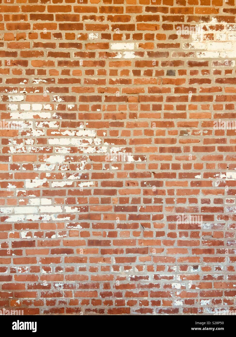Muro di mattoni con qualche difetto di integrità Foto Stock