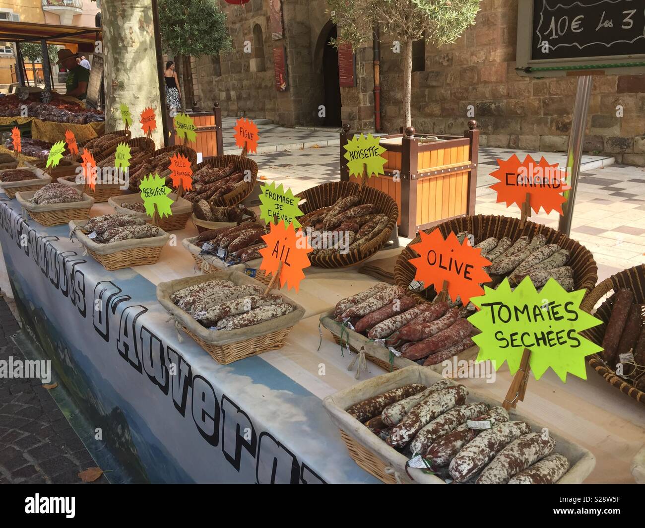 La carne e le salsicce secche in Francia Foto Stock