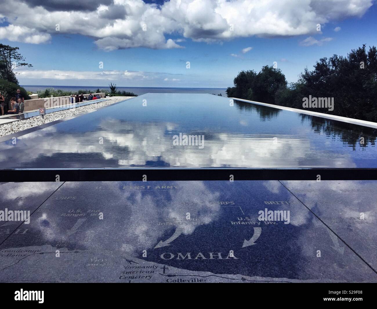 La guerra americana cimitero, la spiaggia di Omaha, in Normandia, Francia. Foto Stock