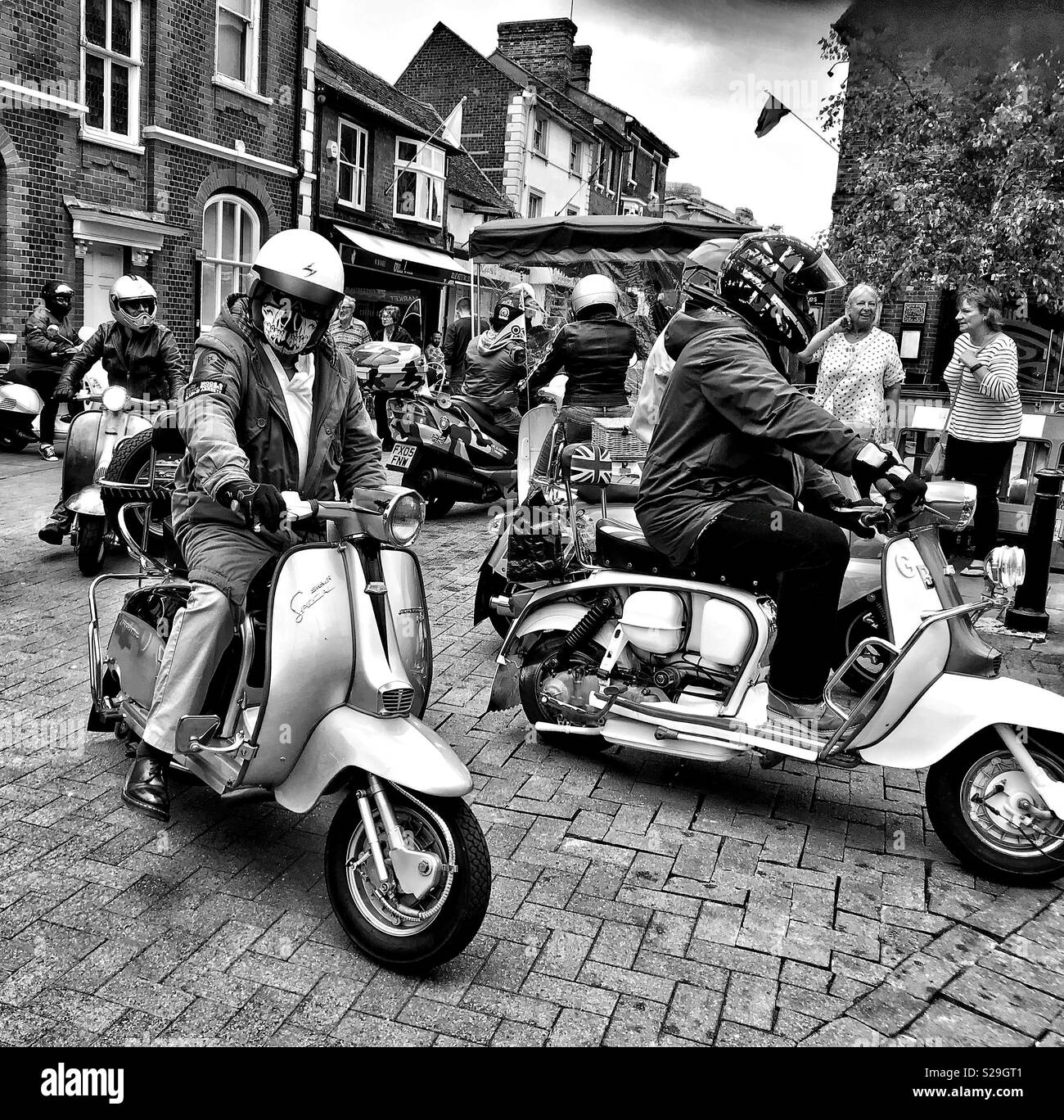 Classic scooter in Leighton Buzzard Foto Stock