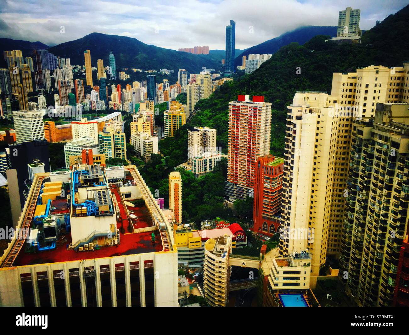 Isola di Hong kong quartiere degli affari - Immagine stock catturata con smartphone