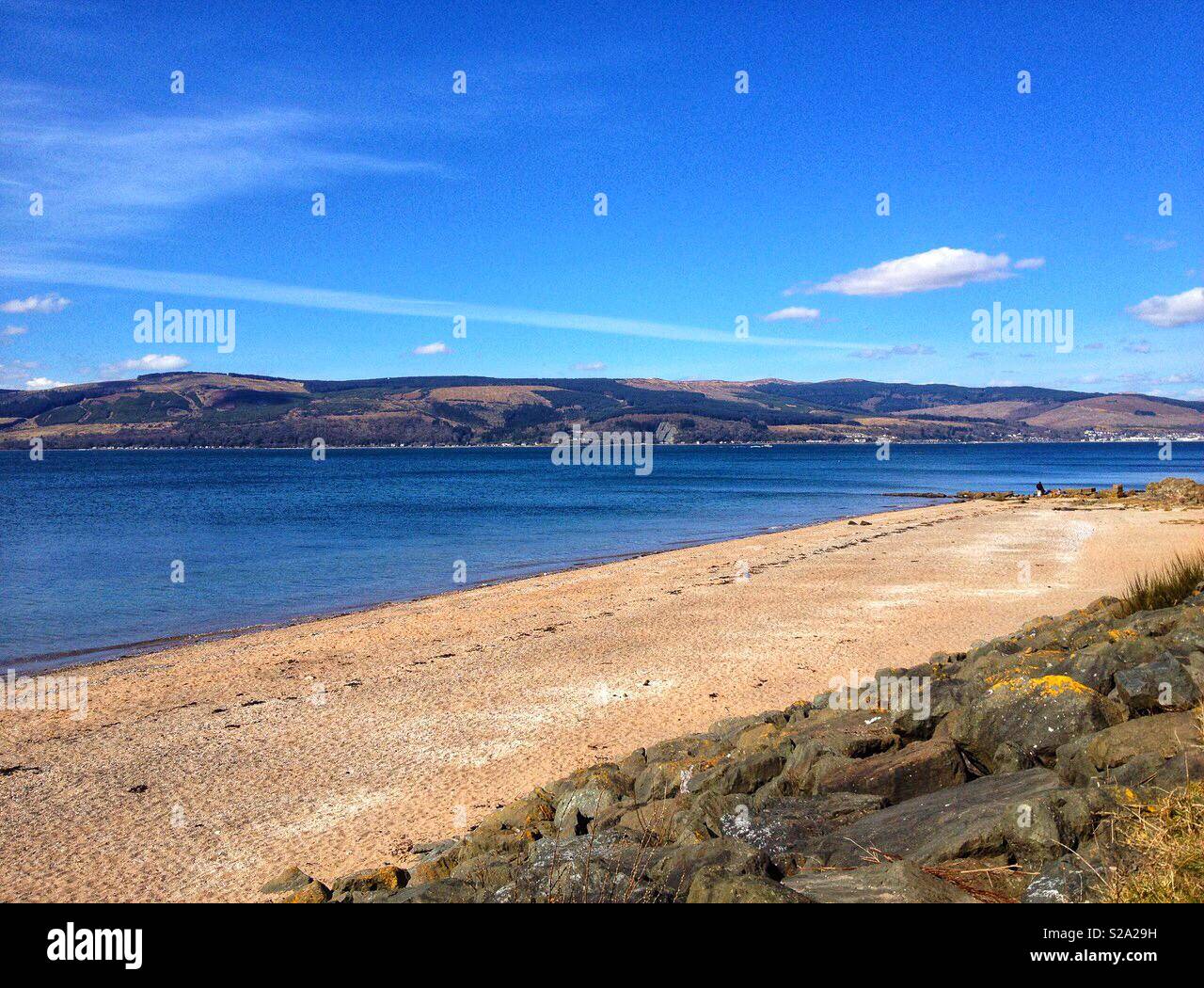 Appartata spiaggia di highland Foto Stock