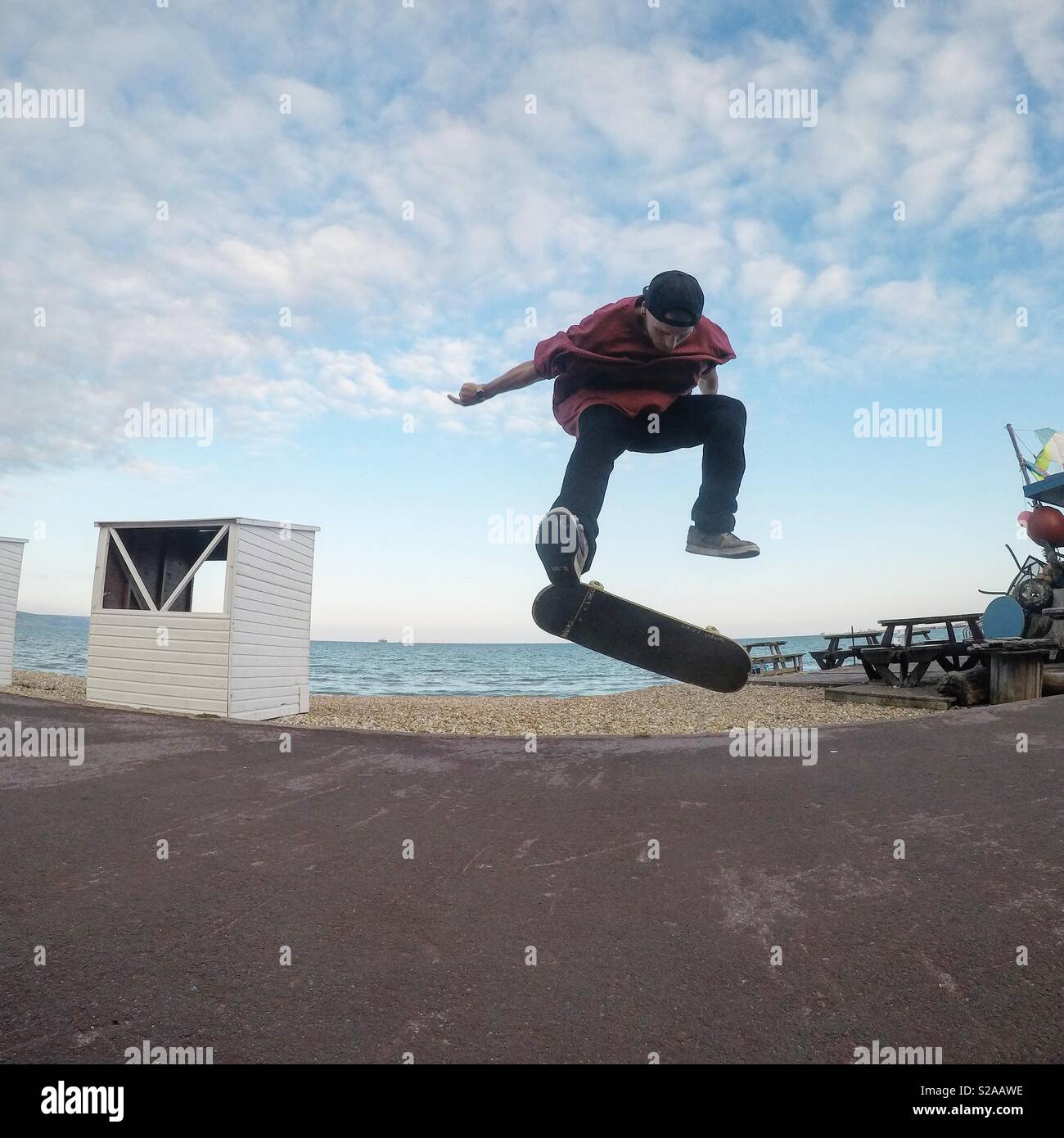 Lo skateboard è divertente Foto Stock