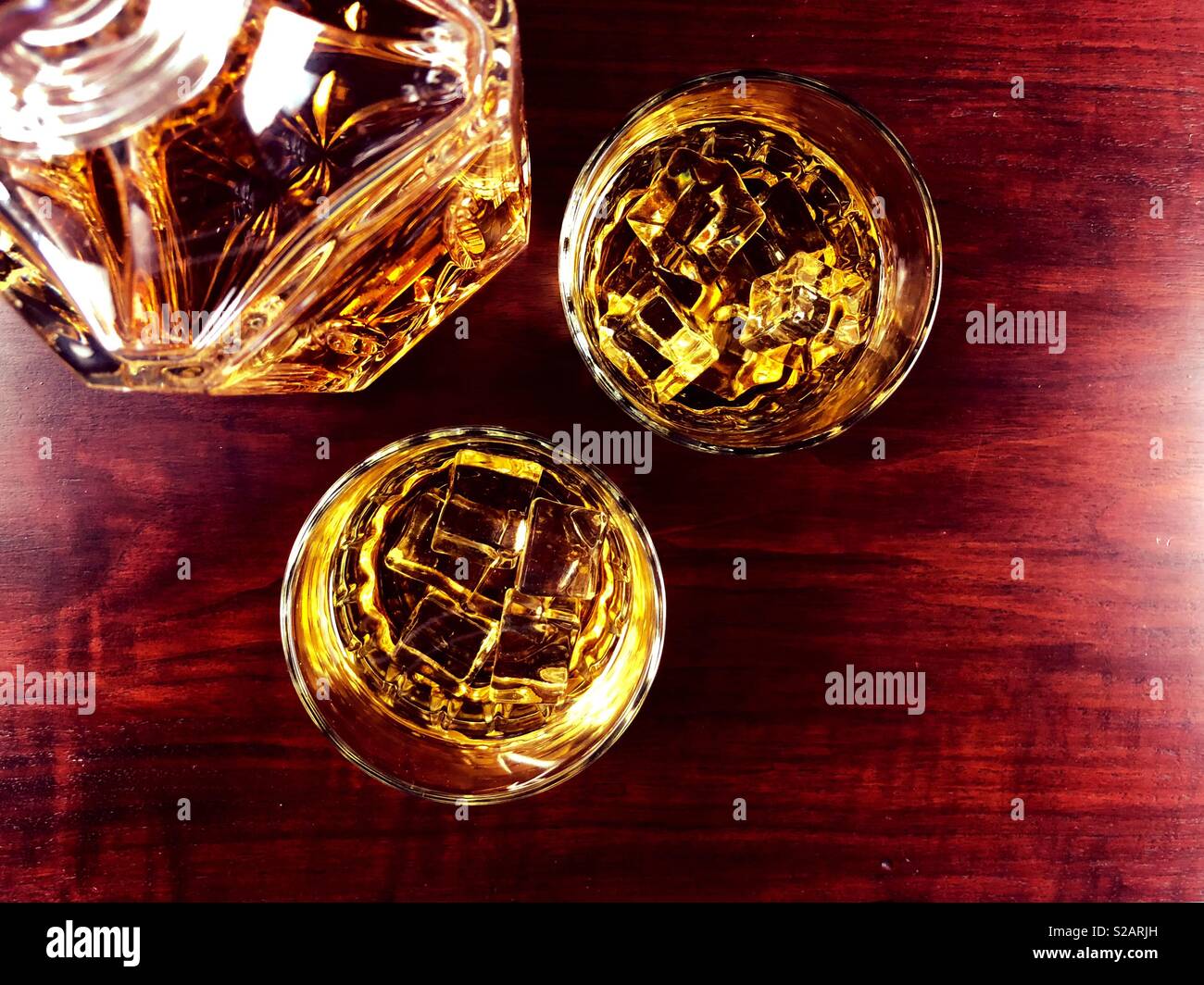 Whiskey on the rocks-vista aerea Foto Stock