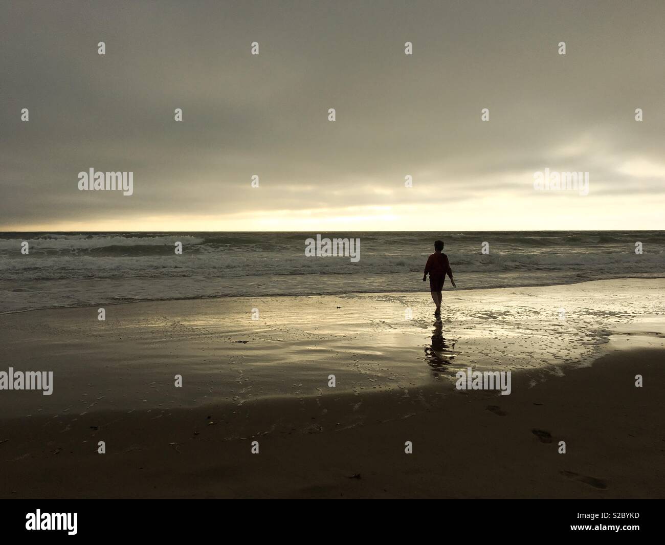 Tramonto sul deserto Woolacombe Beach, Devon Foto Stock